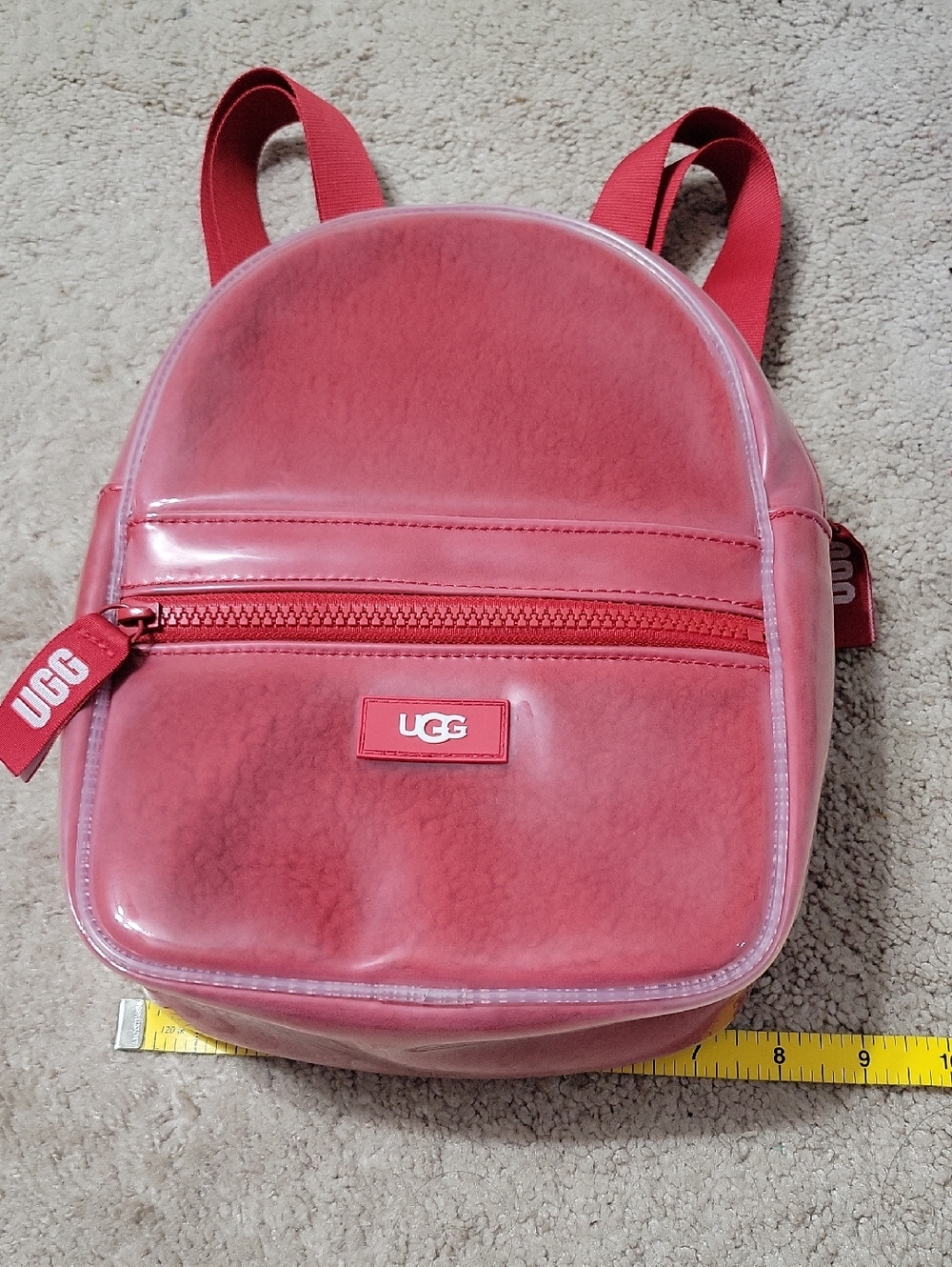 UGG Coral Red  Clear Trim Mini Backpack